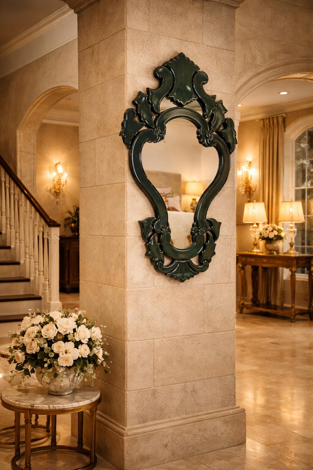 Handmade Black Venetian Mirror In Trendy Stylish Frame Handmade Black Venetian Mirror In Trendy Stylish Frame